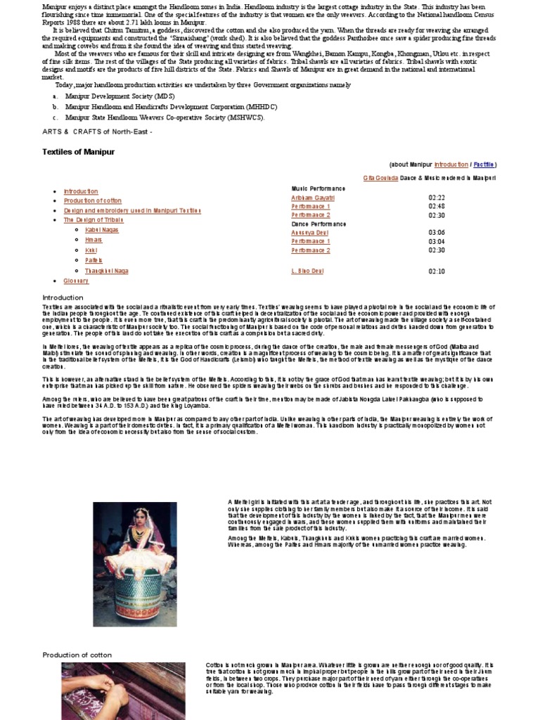 Manipur Enjoys A Distinct Place Amongst The Handloom Zones in India