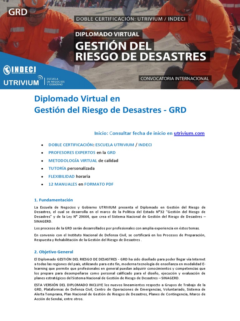 Curso de Gestion de Riesgo de Desastres | PDF | Defensa Civil | Tarjeta ...