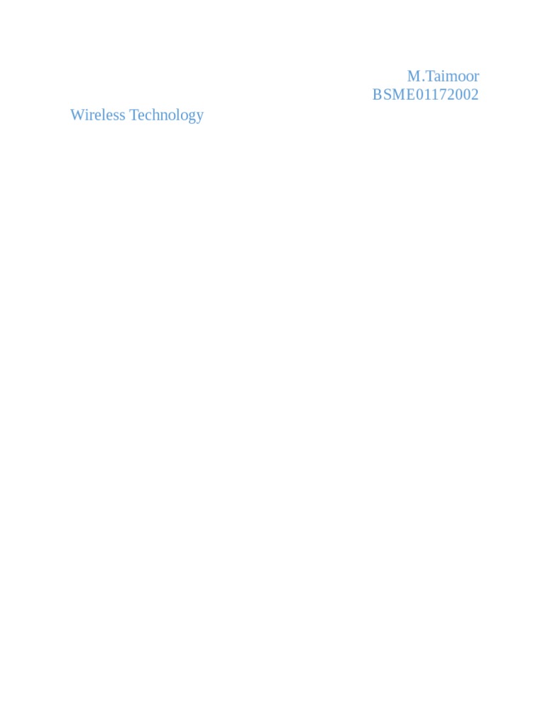 Wireless Technology Overview | PDF