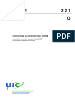 Uic Code: Harmonised Commodity Code (NHM)