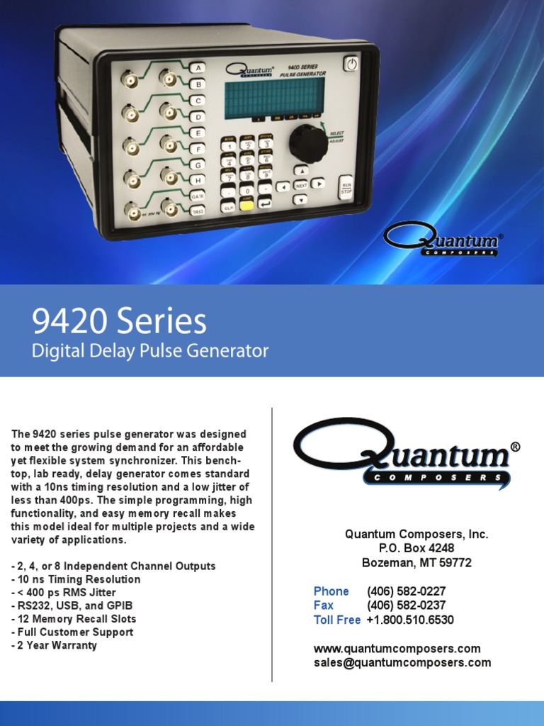 9420 Series Digital Delay Generator | PDF | Electricity | Electrical ...