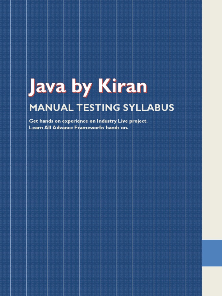 Manual Testing Syllabus Pdf Download Free Pdf Software Testing