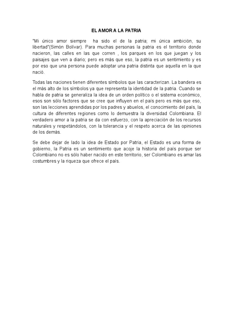 El verdadero amor a la patria | PDF