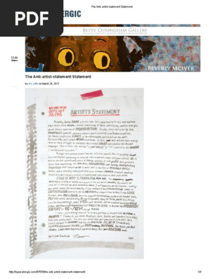 The Anti-Artist-statement Statement - Iris Jaffe