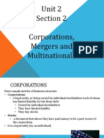 unit 2 section 2- corporations mergers multinationals