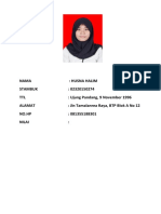 Nama: Husna Halim Stambuk: 02320150274 TTL: Ujung Pandang, 9 November 1996 Alamat: JLN Tamalanrea Raya, BTP Blok A No 12 No - HP: 081355188301 Nilai