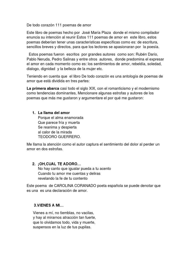 De Todo Corazón 111 Poemas de Amor | PDF | Poesía | Amor, image size:768x1024
