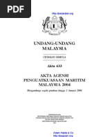 Akta 633 Agency Penguatkuasaan Maritim Malaysia 2004