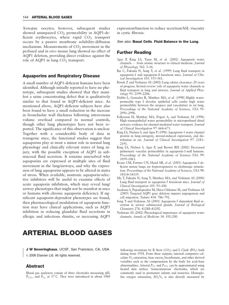 Arterial Blood Gases | PDF | Ph | Lung