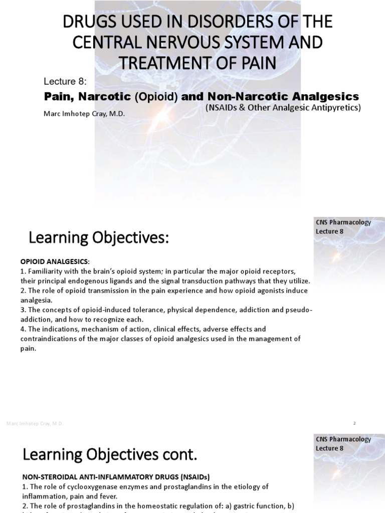 CNS Pain Management: Opioids & NSAIDs | PDF | Opioid | Nonsteroidal ...