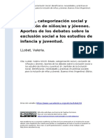 LLobet, Valeria (2013) - Estado, Categorizacion Social y Exclusion de Ninosas y Jovenes. Aportes de Los Debates Sobre La Exclusion Social (..)