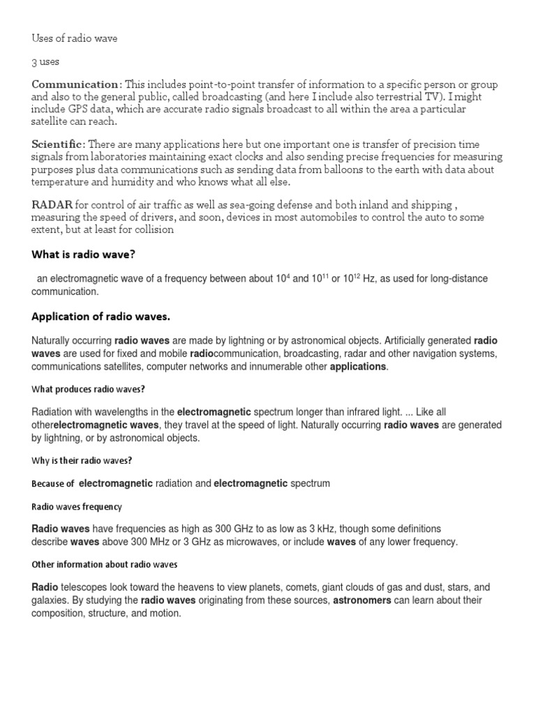 An Overview of the Three Main Uses of Radio Waves in Communication