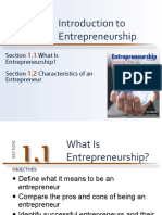 Section What Is Entrepreneurship? Section Characteristics of An Entrepreneur
