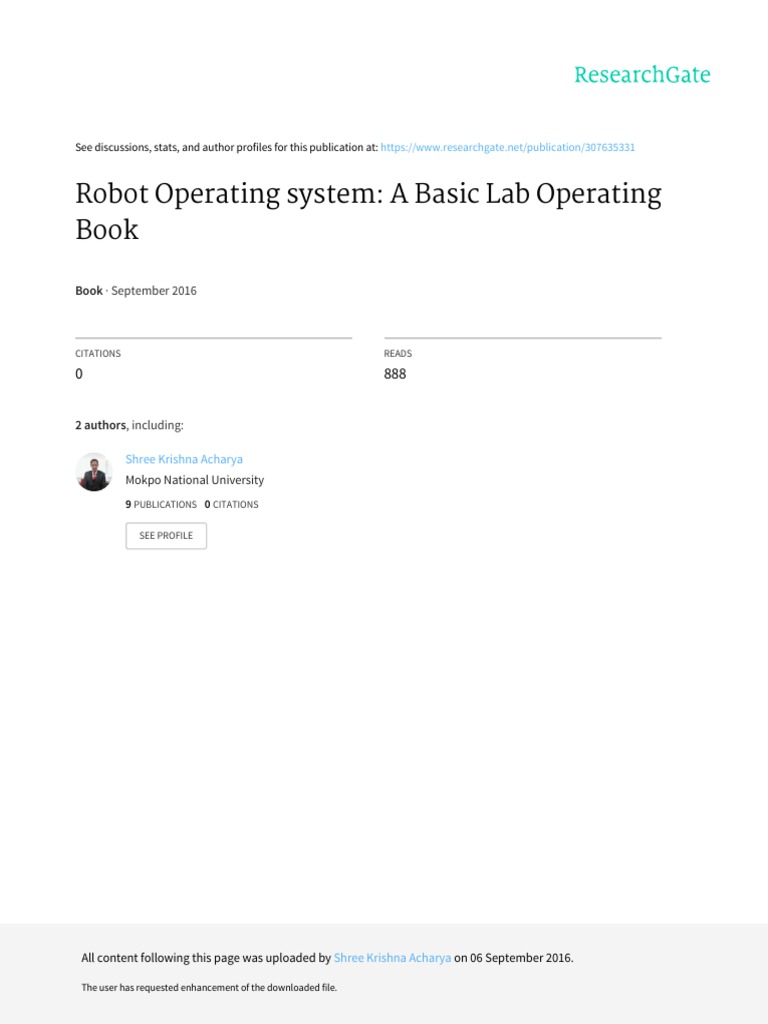 Robot Operating System Pdf: Open Source Robot – YAPB