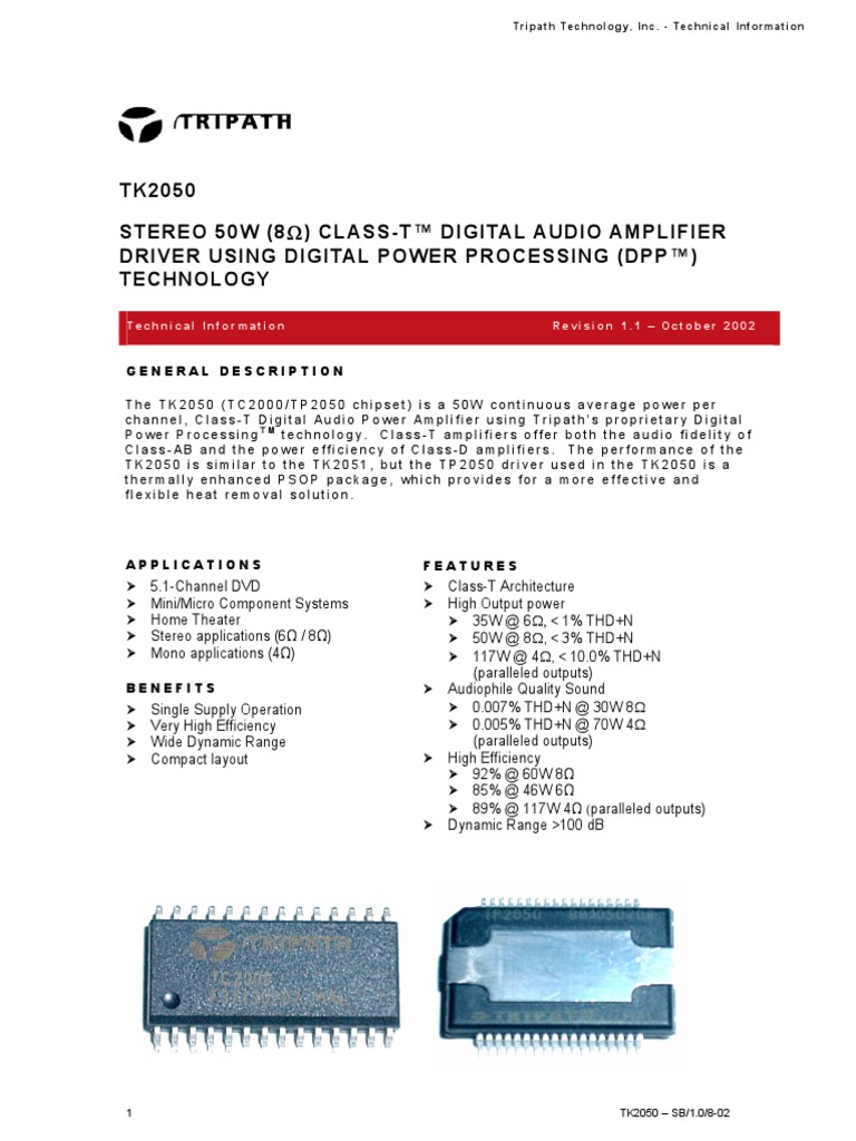 TK2050 Stereo 50W (8 Driver Using Digital Power Processing (DPP ...