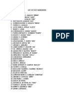 DOT Members As of 01.08.18