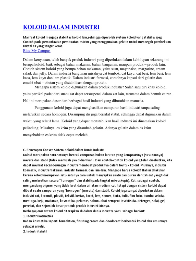 Koloid Dalam Industri Docx