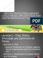 Special Protection Against Child Abuse, Exploitation and Discrimination Act (R.A. No. 7610)