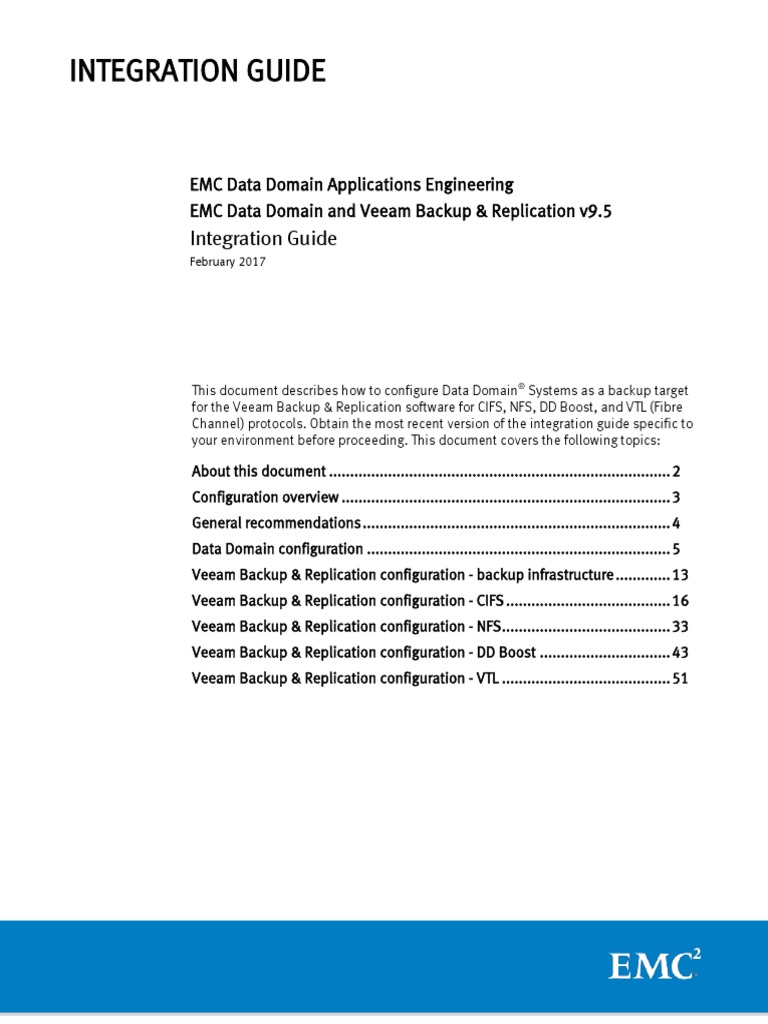 Docu82564 Data Domain and Veeam Backup and Replication 9.5 Integration ...