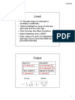 Calculate slope, intercept, and correlation with LINEST function