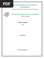 Sri Venkateshwara College of Engineering: Project Synopsis On