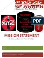 Coca-Cola Members, Mission, and SWOT Analysis