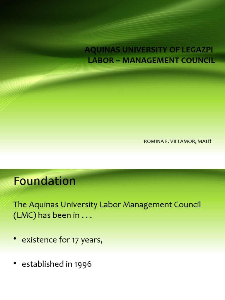 Aquinas University Labor Management Council | PDF