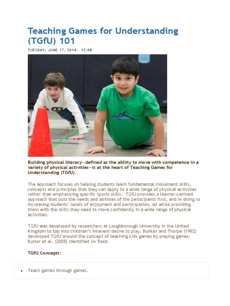 Teaching Games For Understanding3 Pdf Decision Making Teachers