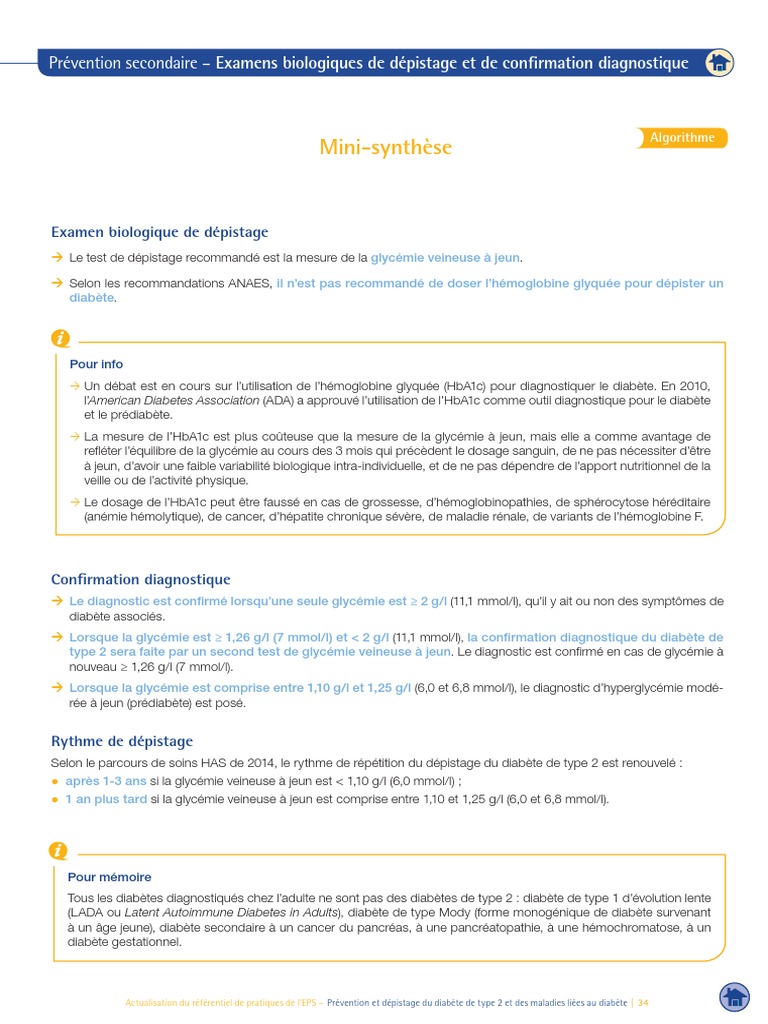 Dépistage et Prise en Charge du Diabète Type 2 | PDF | Hémoglobine ...
