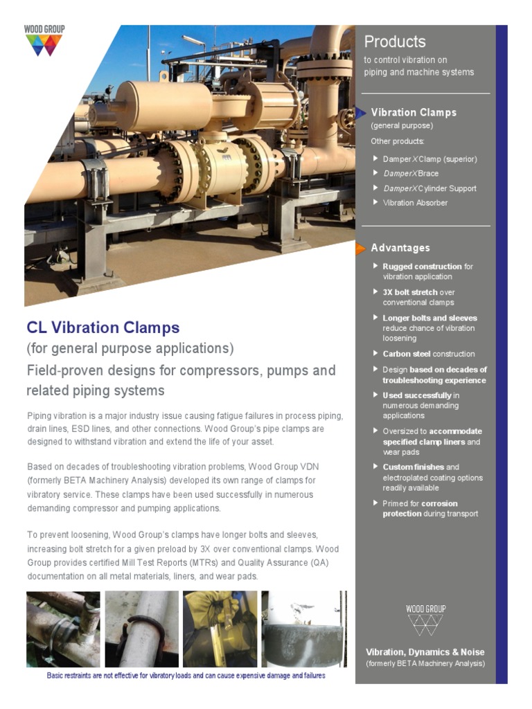 CL Vibration Clamp Pipe (Fluid Conveyance) Screw