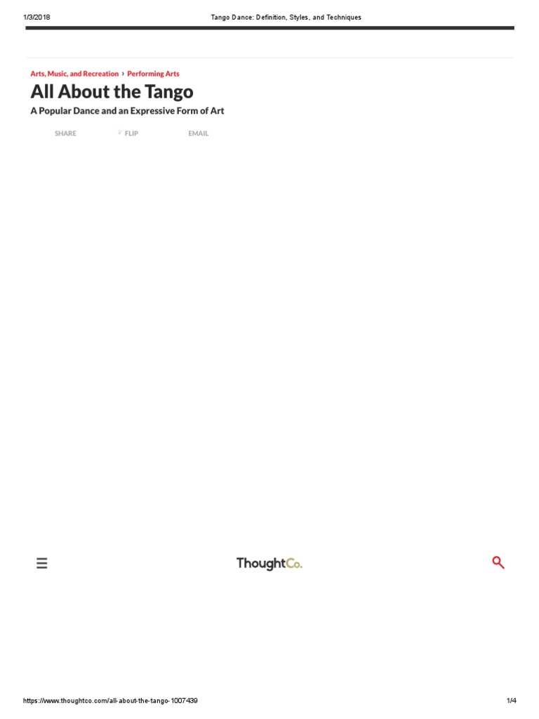 Tango Dance Definition, Styles, and Techniques PDF Tango Music
