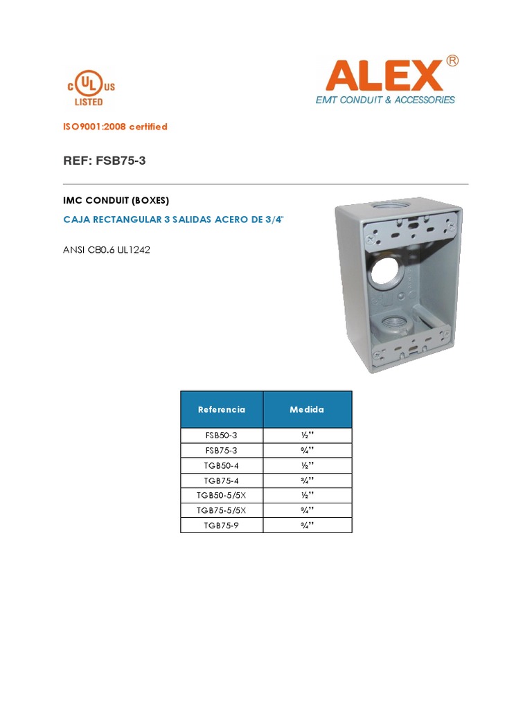 Ficha Tecnica Caja Ratwell | PDF