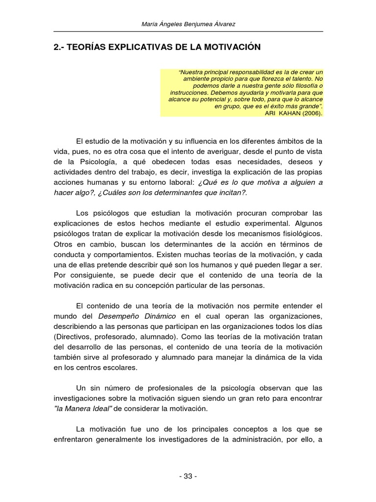 Teorias de La Motivacion | PDF | Autoeficacia | Motivación