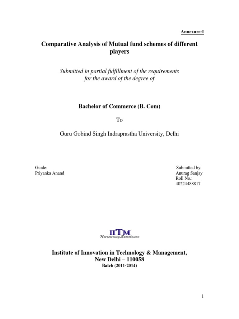 Comparative Analysis of Mutual Fund of HDFC ICICI | PDF | Mutual Funds ...