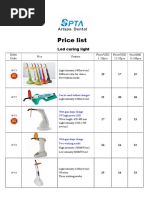 Price List: Led Curing Light