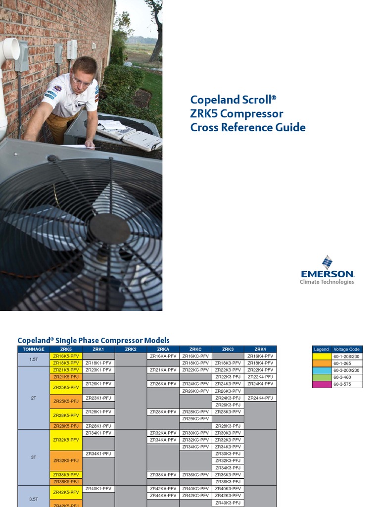 Copeland Scroll ZRK5 Compressor | PDF | Physical Quantities ...