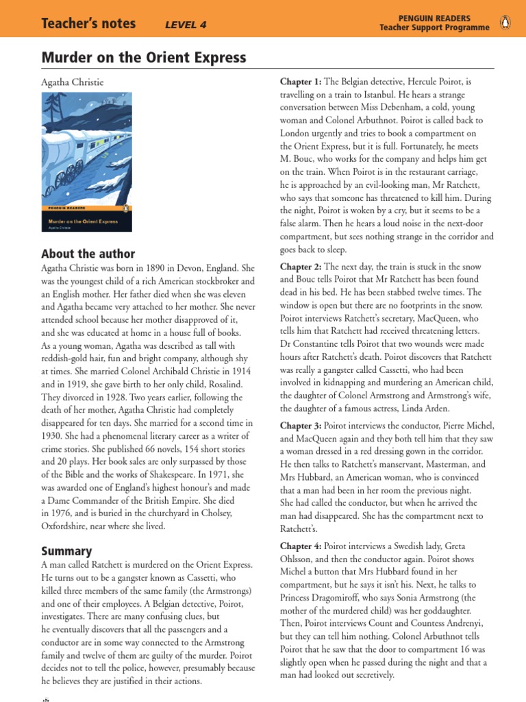 Murder On Orient Express 1 | PDF | Hercule Poirot | Crime