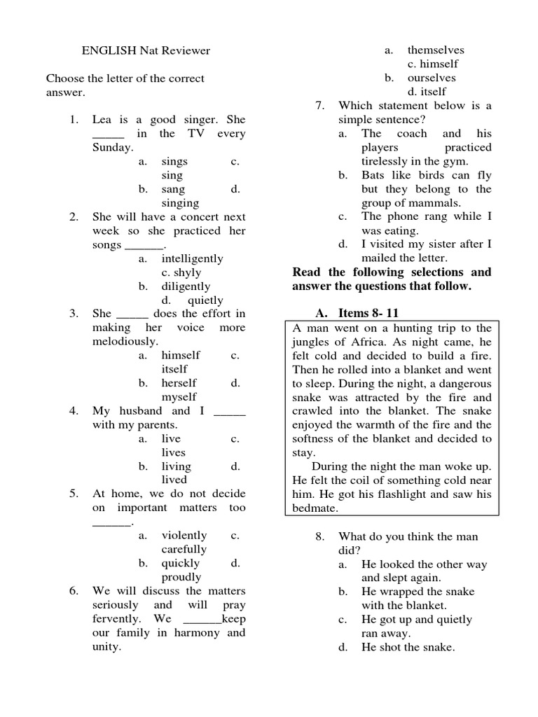 NAT 6 English Reviewer 1 | PDF | El Niño | Hydroelectricity