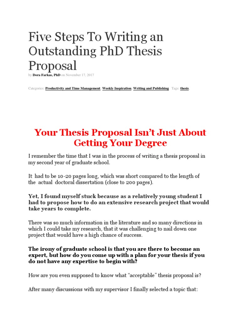 Five Steps for an Effective PhD Proposal | PDF | Thesis | Doctor Of ...