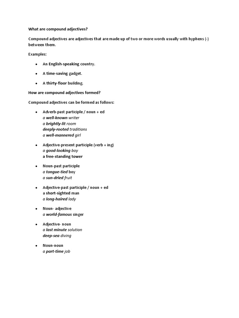 what-are-compound-adjectives-a-well-known-writer-a-brightly-lit-room