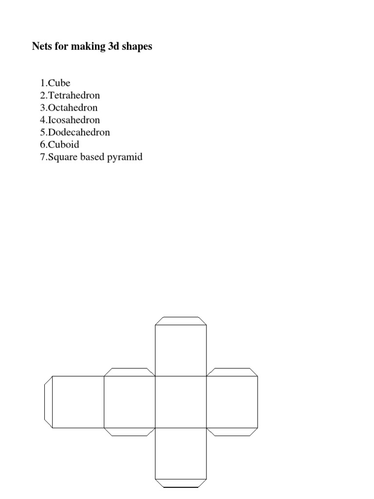 Nets For Making 3d Shapes PDF Polytopes Convex Geometry