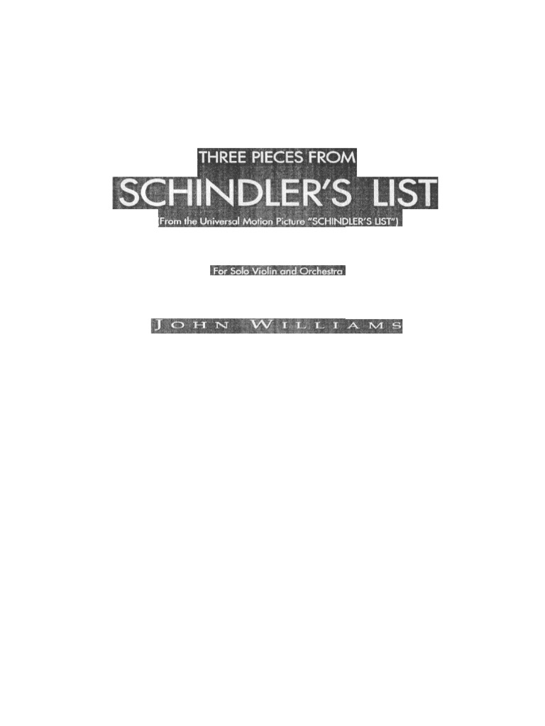 Schindler S List Full Score PDF PDF