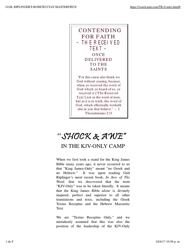 Exposing Gail Riplinger's KJV Heresy | PDF | King James Version | Bible