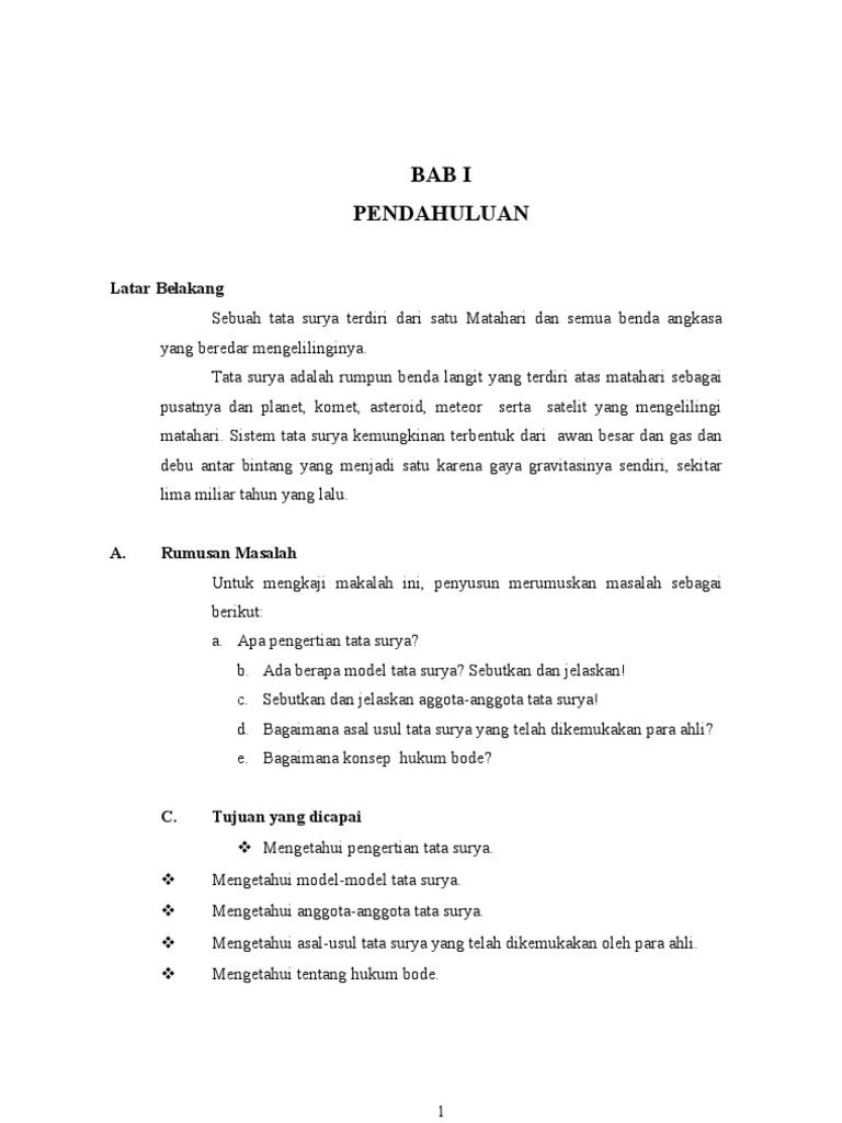 Contoh Makalah Ipa Tentang Tata Surya Menata Rapi