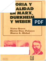Diaz Polanco Teoria y Realidad en Marx Durkheim y Weber