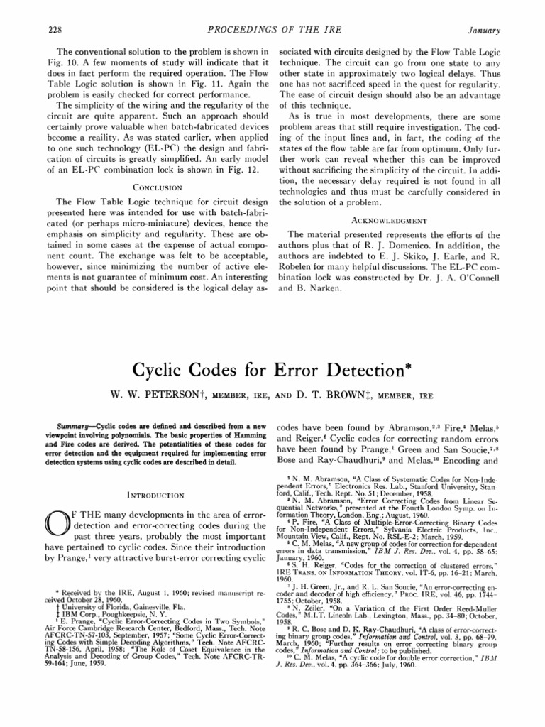 Cyclic Codes for Error Detection | PDF | Division (Mathematics ...