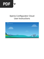 Sony Xperia Configurator Cloud User Instructions