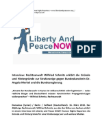 Interview: Rechtsanwalt Wilfried Schmitz erklärt die Gründe und Hintergründe zur Strafanzeige gegen Bundeskanzlerin Dr. Angela Merkel und die Bundesregierung 