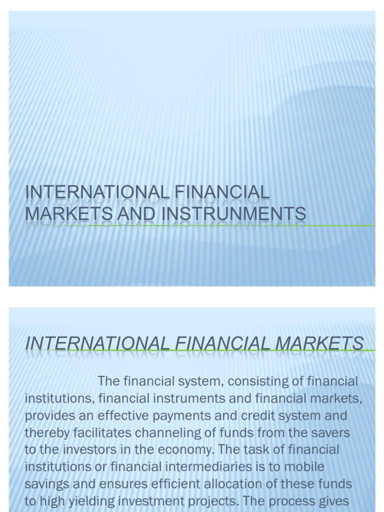 International Financial Markets Overview | PDF | Financial Markets ...