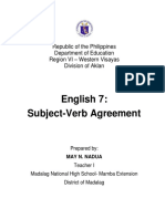 English 7: Subject-Verb Agreement